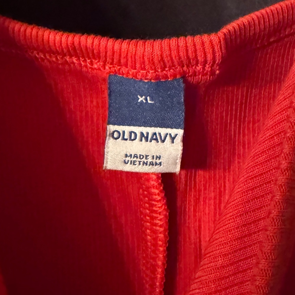 Old Navy Red Natural Fiber Ribbed Maxi Dress Size XL - Picture 3 of 6